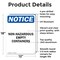 Signmission Non-Hazardous Empty Containers OSHA Notice Sign, Aluminum, 12in W x 18in L, 2PK OS-2PACK-NS-A-1218-V-15069 - alternate 2